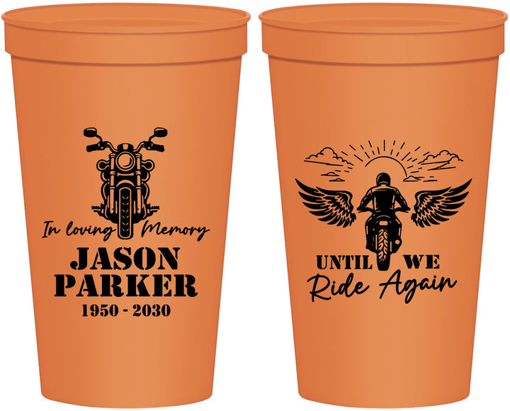 Personalized Memorial 22 oz Stadium Cups - Until We Ride Again | 310016