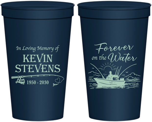 Personalized Memorial 22 oz Stadium Cups - Forever On The Water | 310019
