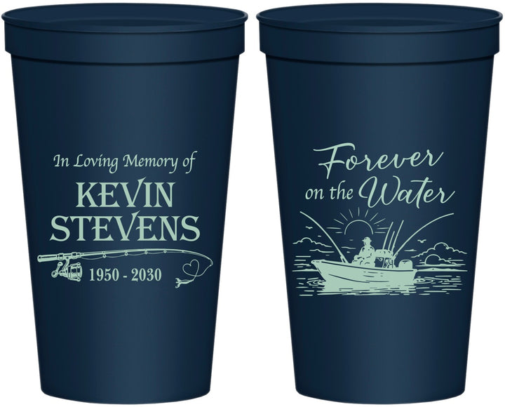 Personalized Memorial 22 oz Stadium Cups - Forever On The Water | 310019