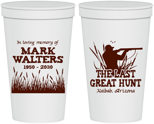 Personalized Memorial 22 oz Stadium Cups - The Last Great Hunt | 310020