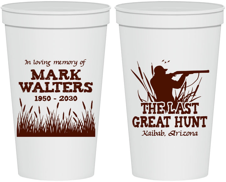 Personalized Memorial 22 oz Stadium Cups - The Last Great Hunt | 310020