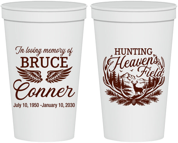 Personalized Memorial 22 oz Stadium Cups - Hunting Heavens Field | 310021