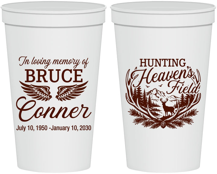 Personalized Memorial 22 oz Stadium Cups - Hunting Heavens Field | 310021