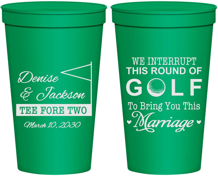 Personalized Wedding 22 oz Stadium Cups - We Interrupt Golf | 315
