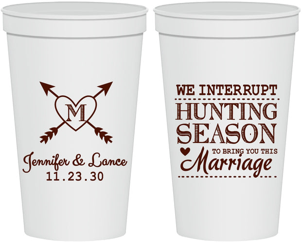 Personalized Wedding 22 oz Stadium Cups - We Interrupt Season | 318