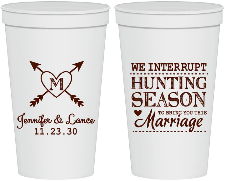 Personalized Wedding 22 oz Stadium Cups - We Interrupt Season | 318
