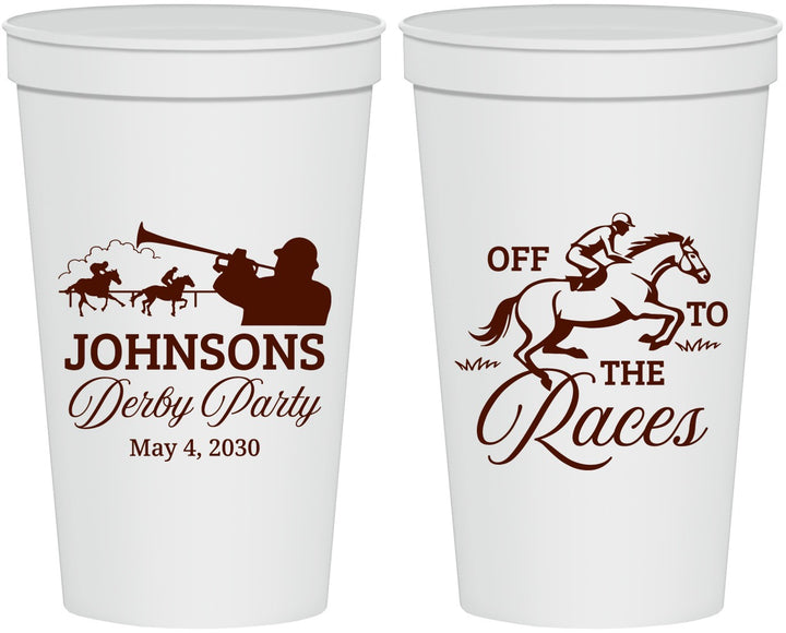 Personalized Derby Day 22 oz Stadium Cups - Off To The Races | 320002