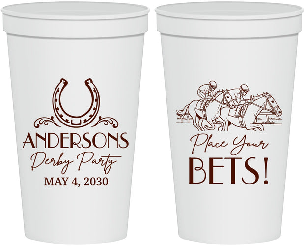 Personalized Derby Day 22 oz Stadium Cups - Place Your Bets | 320003