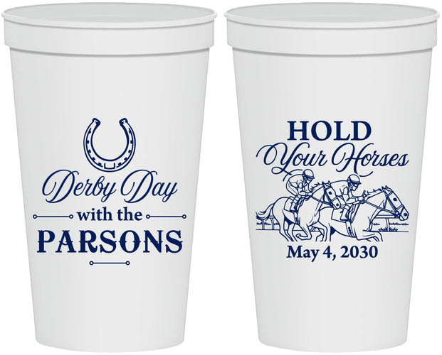 Personalized Derby Day 22 oz Stadium Cups - Hold Your Horses | 320008