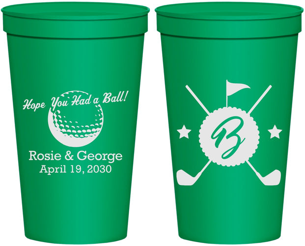 Personalized Wedding 22 oz Stadium Cups - Golf | 325
