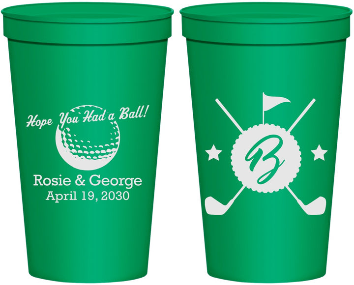 Personalized Wedding 22 oz Stadium Cups - Golf | 325