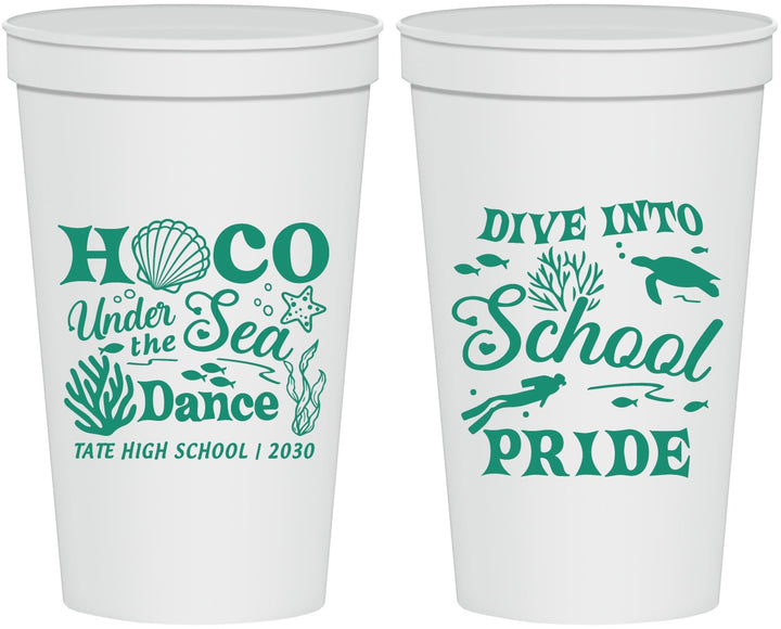 Personalized Homecoming 22 oz Stadium Cups - Hoco Under The Sea | 330000