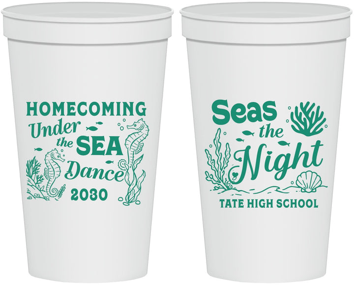 Personalized Homecoming 22 oz Stadium Cups - Under The Sea Dance | 330001