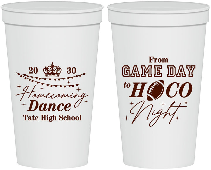Personalized Homecoming 22 oz Stadium Cups - Gameday To Hoco Night | 330005