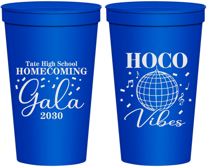 Personalized Homecoming 22 oz Stadium Cups - Hoco Vibes | 330006
