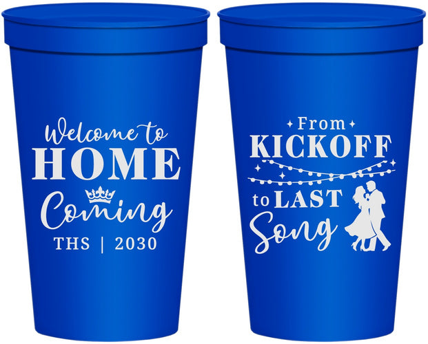 Personalized Homecoming 22 oz Stadium Cups - From Kickoff To Last Song | 330018