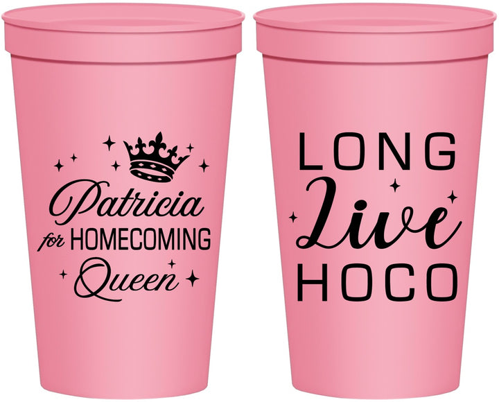 Personalized Homecoming 22 oz Stadium Cups - Hoco Queen Vote | 330026