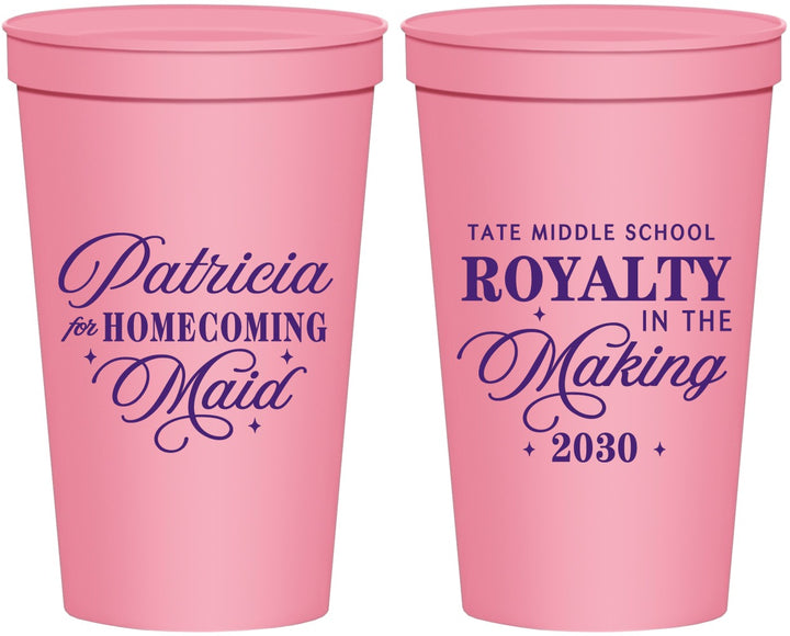 Personalized Homecoming 22 oz Stadium Cups - Hoco Maid Vote | 330028