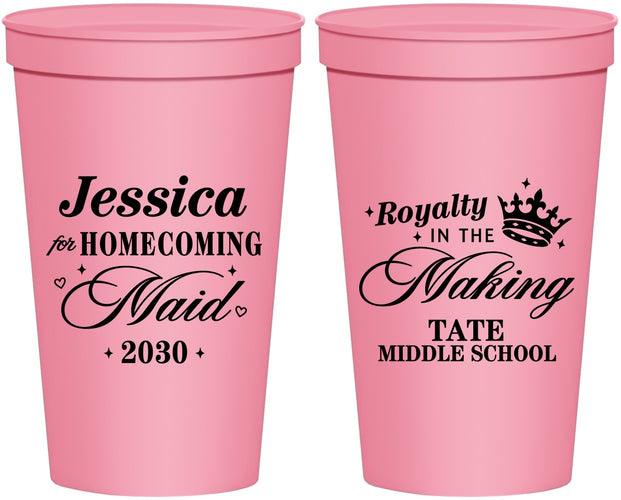 Personalized Homecoming 22 oz Stadium Cups - Hoco Maid Vote | 330029