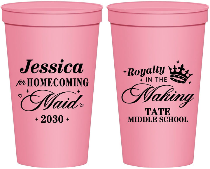 Personalized Homecoming 22 oz Stadium Cups - Hoco Maid Vote | 330029