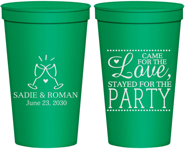 Personalized Wedding 22 oz Stadium Cups - Love Party | 331
