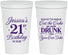 Personalized 21st Birthday 22 oz Stadium Cups - Candles Cake Drunk | 340010