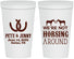 Personalized Wedding 22 oz Stadium Cups - Horseshoe | 342