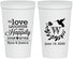 Personalized Wedding 22 oz Stadium Cups - Love Laughter Happily | 345