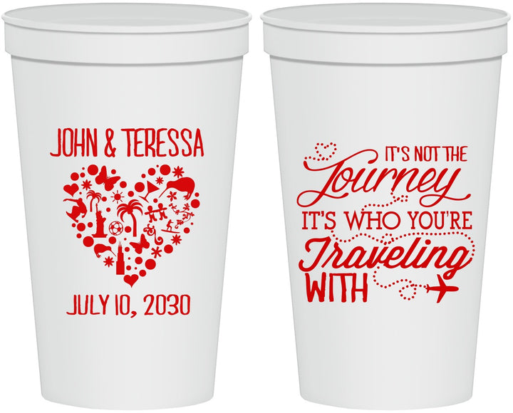 Personalized Wedding 22 oz Stadium Cups - Journey Traveling With | 354