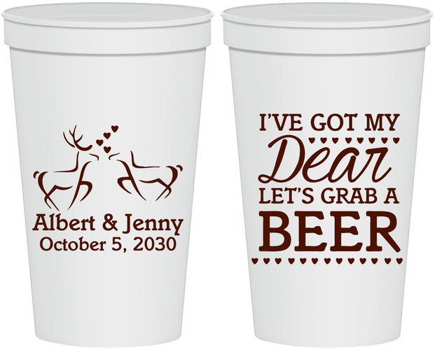 Personalized Wedding 22 oz Stadium Cups - Dear Beer | 372