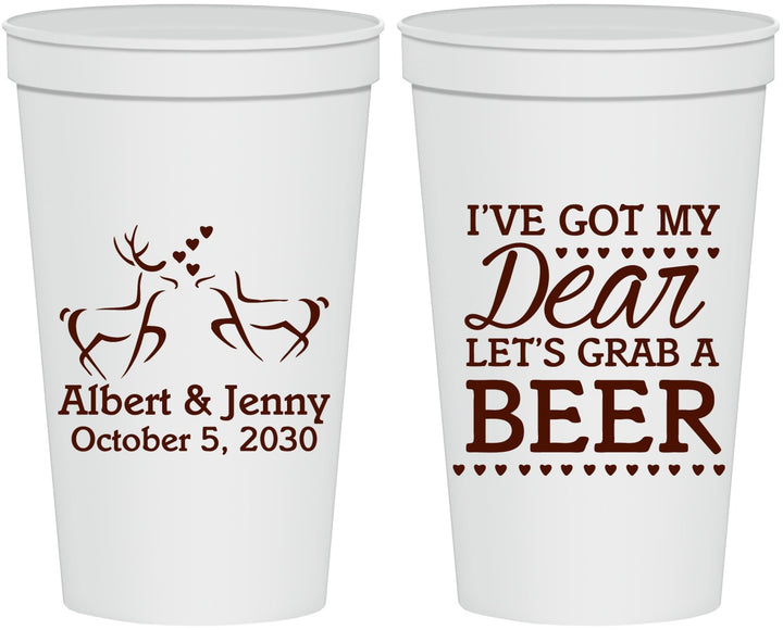 Personalized Wedding 22 oz Stadium Cups - Dear Beer | 372