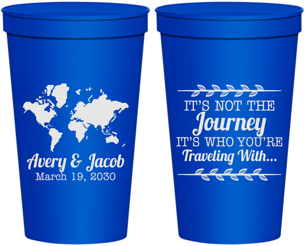 Personalized Wedding 22 oz Stadium Cups - Journey Traveling With | 374