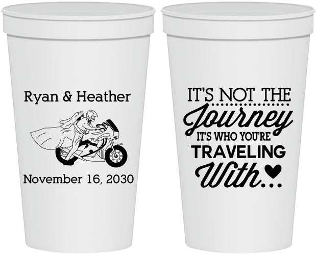 Personalized Wedding 22 oz Stadium Cups - Journey Traveling With | 385