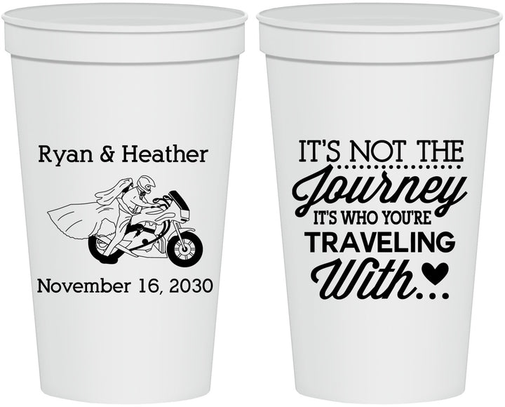 Personalized Wedding 22 oz Stadium Cups - Journey Traveling With | 385