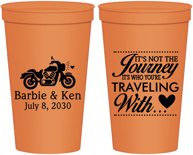 Personalized Wedding 22 oz Stadium Cups - Journey Traveling With | 388