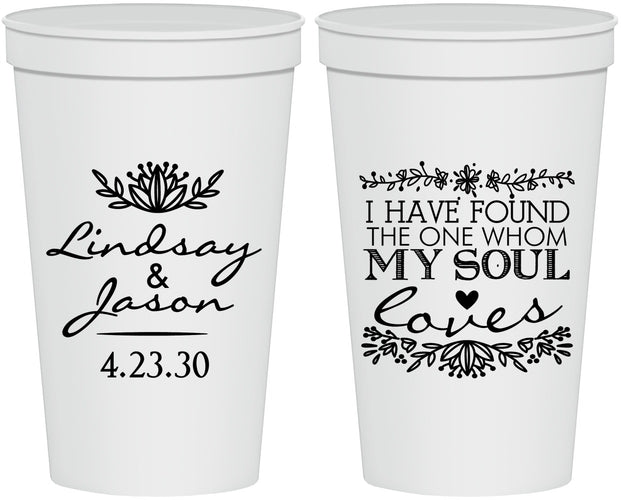 Personalized Wedding 22 oz Stadium Cups - Found My Soul | 390