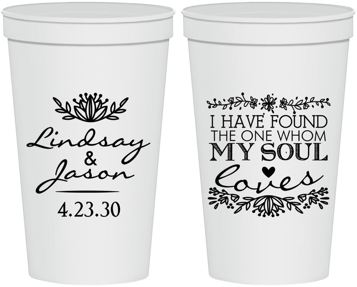 Personalized Wedding 22 oz Stadium Cups - Found My Soul | 390