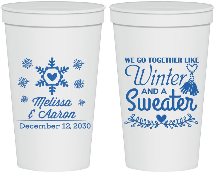 Personalized Wedding 22 oz Stadium Cups - Christmas Winter | 399