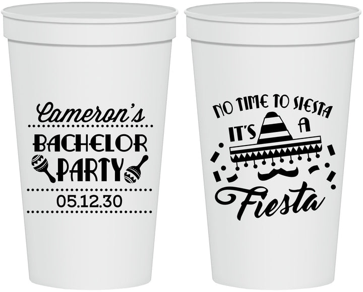 Personalized Bachelor Party 22 oz Stadium Cups - Siesta Fiesta Mexican | 40000