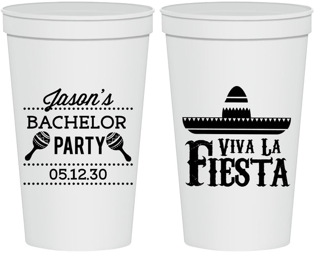 Personalized Bachelor Party 22 oz Stadium Cups - Viva La Fiesta Mexican | 40001