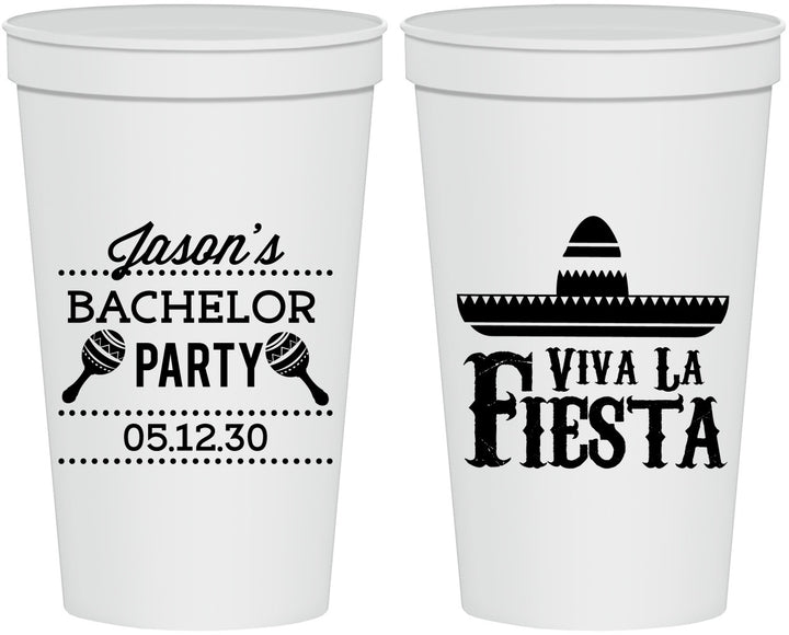 Personalized Bachelor Party 22 oz Stadium Cups - Viva La Fiesta Mexican | 40001
