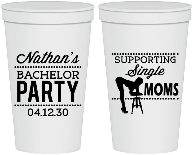 Personalized Bachelor Party 22 oz Stadium Cups - Strip Club | 40006