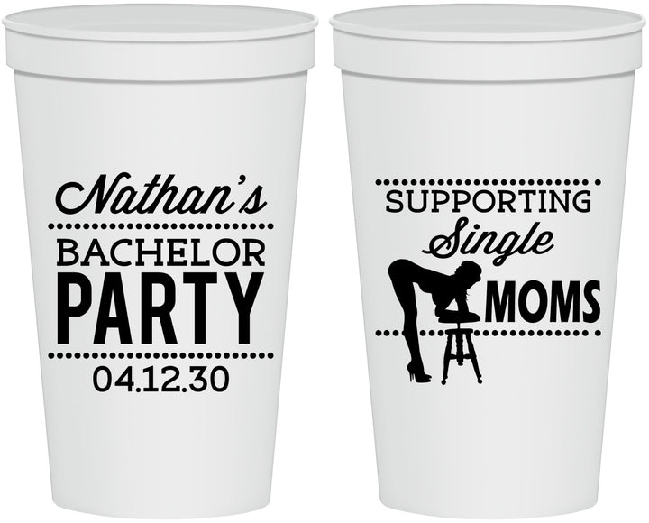 Personalized Bachelor Party 22 oz Stadium Cups - Strip Club | 40006