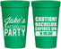 Personalized Bachelor Party 22 oz Stadium Cups - Caution Expires On | 40009