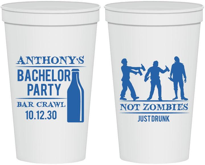 Personalized Bachelor Party 22 oz Stadium Cups - Bar Crawl | 40010