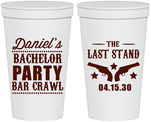 Personalized Bachelor Party 22 oz Stadium Cups - The Last Stand | 40016