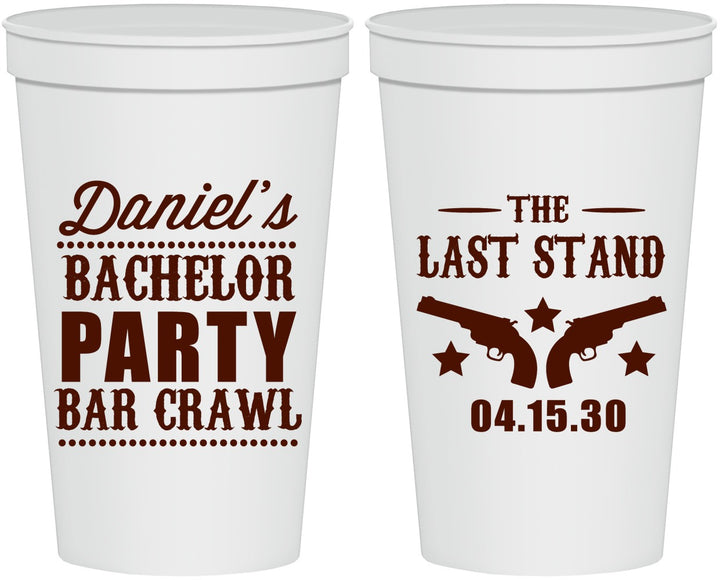 Personalized Bachelor Party 22 oz Stadium Cups - The Last Stand | 40016