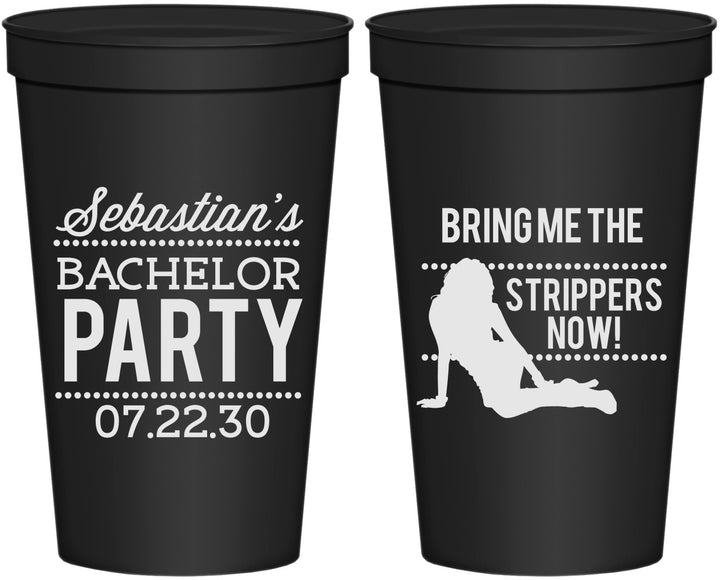 Personalized Bachelor Party 22 oz Stadium Cups - Strip Club | 40017
