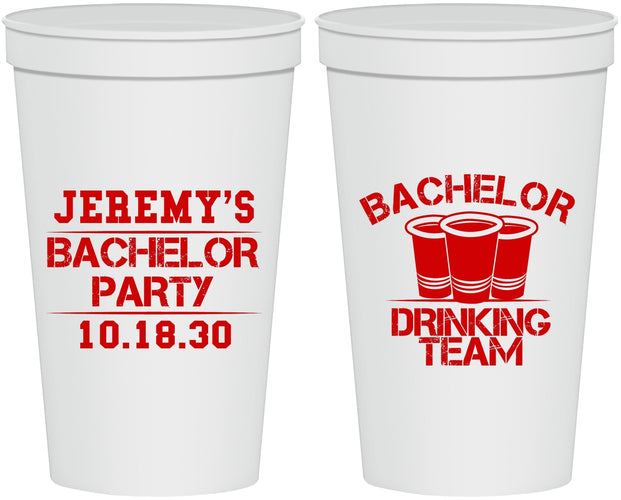 Personalized Bachelor Party 22 oz Stadium Cups - Drinking Team | 40020