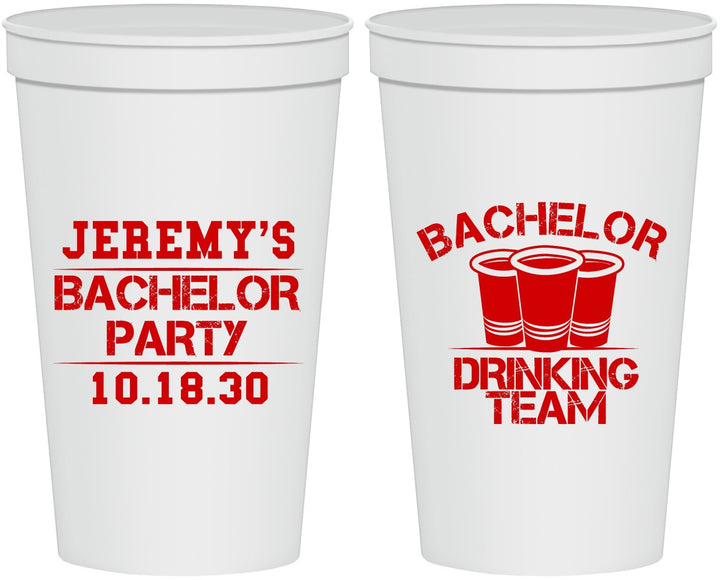 Personalized Bachelor Party 22 oz Stadium Cups - Drinking Team | 40020